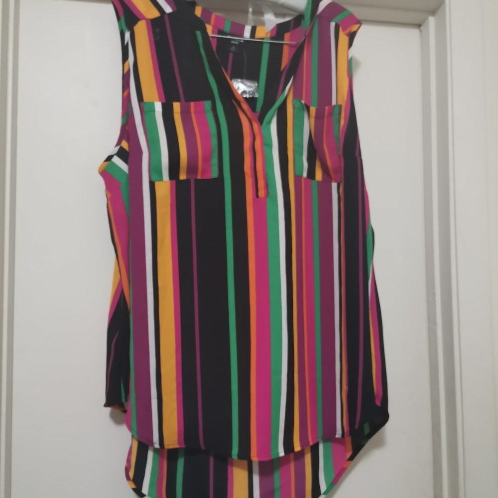 Multicolor Striped Sleeveless Top